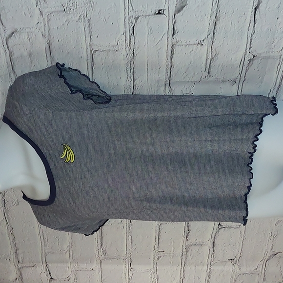 Tucker + Tate striped Babydoll Blue Bananas tee XL 14/16 - Picture 2 of 6